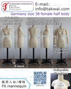 Germany size 38 Female<br>Half body Dress form Dressmakers Sewing Seamstress Pattern Designer Fit mannequins torso Tailors dummies Custom Made Nähpuppe Schneiderpuppe Kleiderpuppe