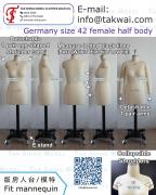 Germany size 42 Female<br>Half body  Dress form Dressmakers Sewing Seamstress Pattern Designer Fit mannequins torso Tailors dummies Custom Made Nähpuppe Schneiderpuppe Kleiderpuppe