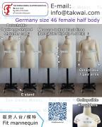 Germany size 46 Female<br>Half body Dress form Dressmakers Sewing Seamstress Pattern Designer Fit mannequins torso Tailors dummies Custom Made Nähpuppe Schneiderpuppe Kleiderpuppe
